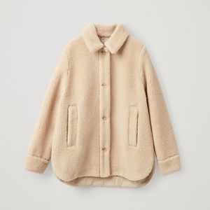 COS Teddy Fleece Over Shirt - beige - size 4